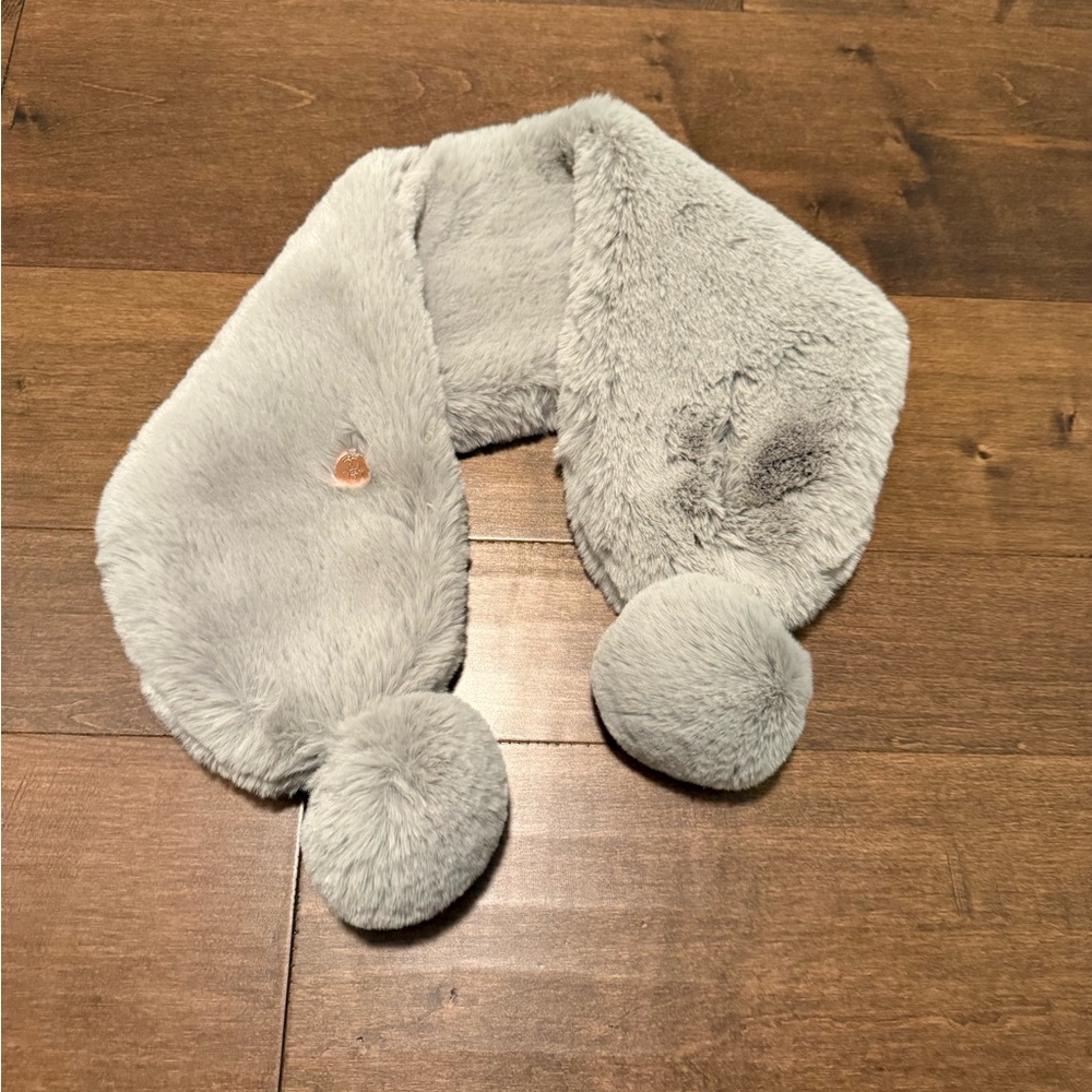 Ted Baker Festive Gray Scarf with Pom Poms